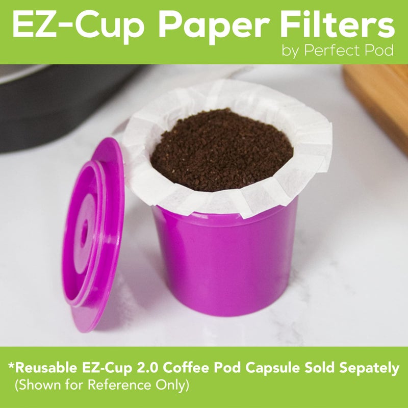 Perfect Pod EZ-Cup Disposable Paper Filters with Patented Lid Design for Reusable Coffee Pods 8-Pack (400 Filters) - Image 3